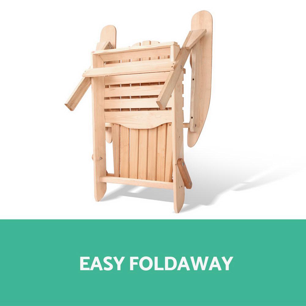 Gardeon Adirondack Outdoor Chairs Wooden Beach Chair Patio Furniture
