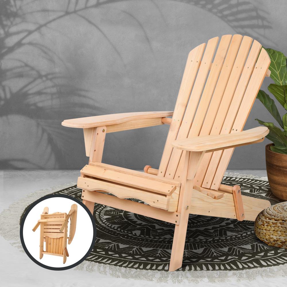 Gardeon Adirondack Outdoor Chairs Wooden Beach Chair Patio Furniture