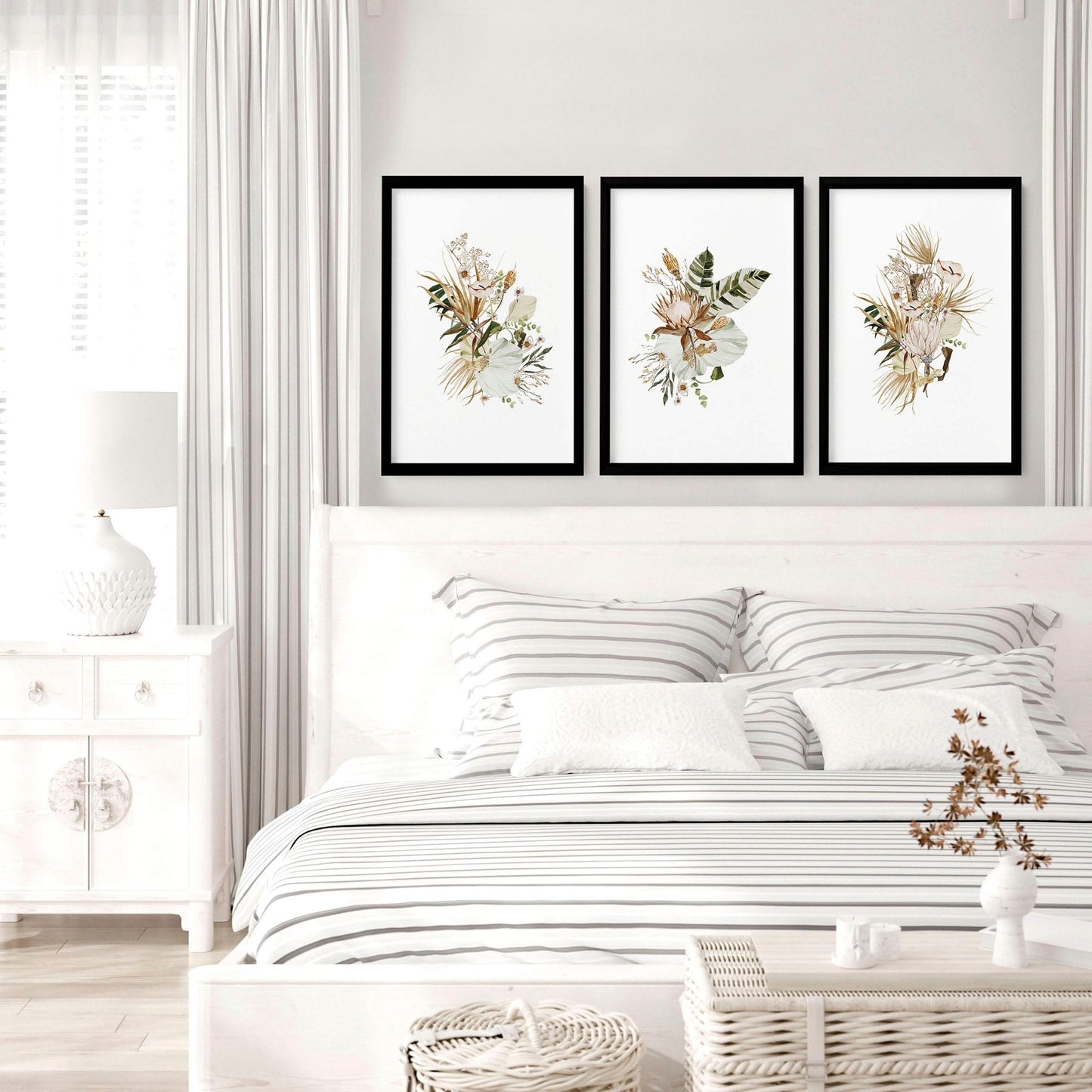 3 pictures above bed | set of 3 framed wall art