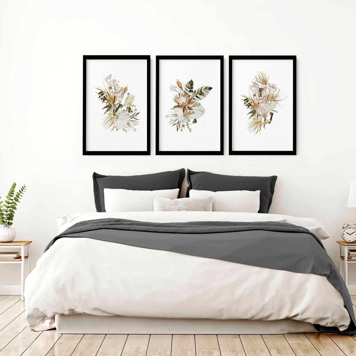 3 pictures above bed | set of 3 framed wall art