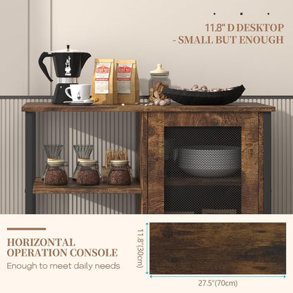 Mini Coffee Bar Cabinet Small Kitchen Buffet Farmhouse