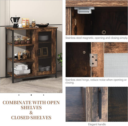 Mini Coffee Bar Cabinet Small Kitchen Buffet Farmhouse