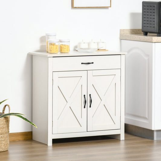 HOMCOM Farmhouse Barn Door Sideboard Accent Buffet Storage Cabinet