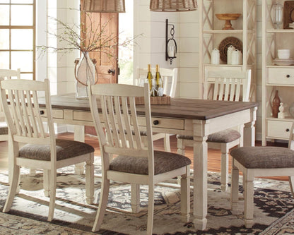 Bolanburg Farmhouse Dining Table with Drawers, Seats up to 6,