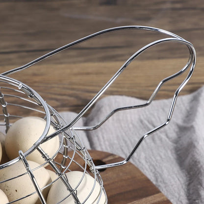 Homewares Chicken Hen Shaped Egg Collection Storage Wire Basket