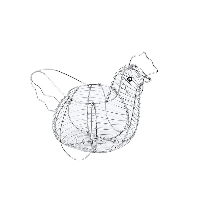 Homewares Chicken Hen Shaped Egg Collection Storage Wire Basket