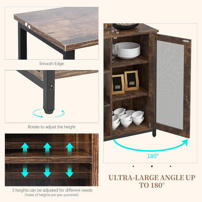 Mini Coffee Bar Cabinet Small Kitchen Buffet Farmhouse