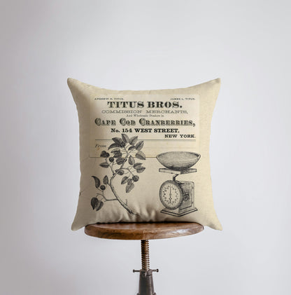 Cape Cod | Cape Cod Home Decor | Cranberries | Pillow Cover | Vintage