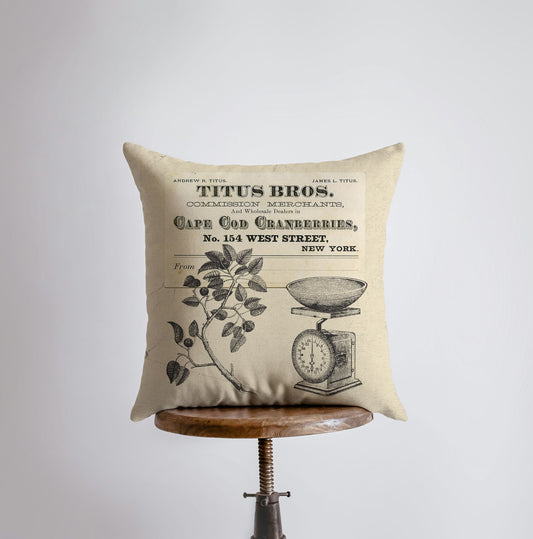 Cape Cod | Cape Cod Home Decor | Cranberries | Pillow Cover | Vintage