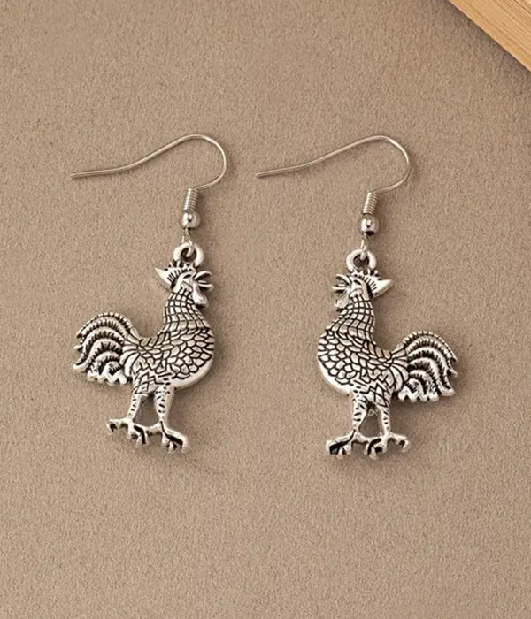 FARM THEME ROOSTER EARRING