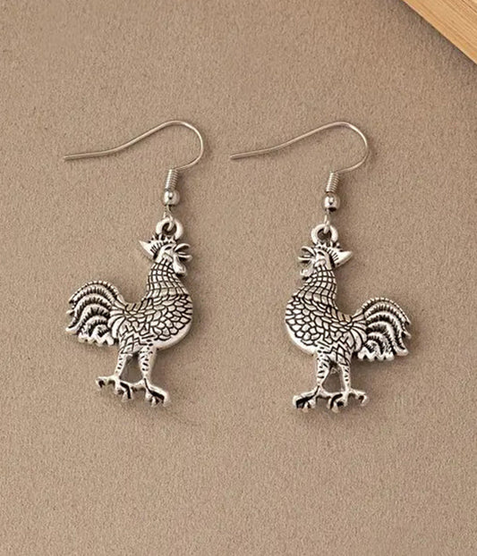 FARM THEME ROOSTER EARRING